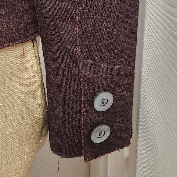 Eileen Fisher felted double knit wool jacket Blazer XS Maroon - Picture 8 of 8